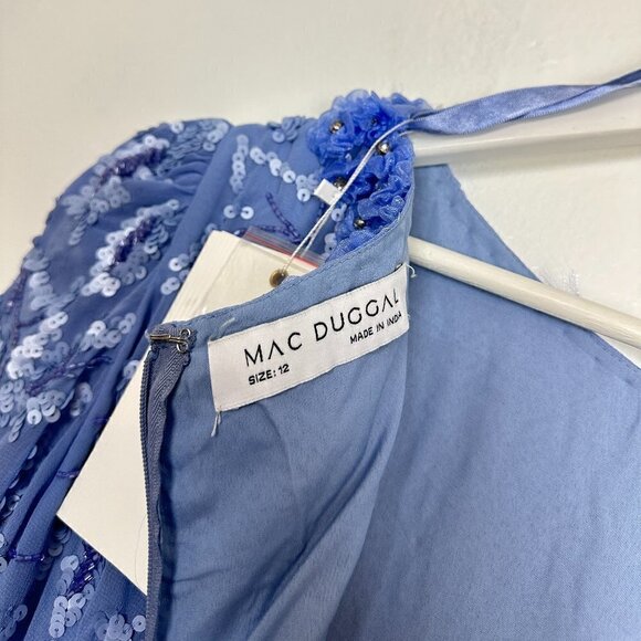 MAC DUGGAL Embellished Sheath Midi-Dress in Periwinkle Size US 12 NWT - Picture 7 of 15